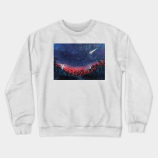 Make a Wish on a Shooting Star Illustration Crewneck Sweatshirt